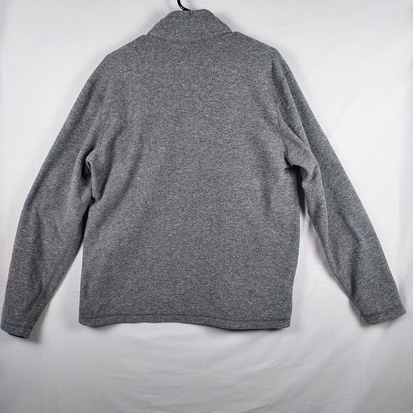 Eddie Bauer Men’s L ¼‑Zip Sweater Fleece Hoodie Gray Pocket Pullover Outdoor - Picture 2 of 9